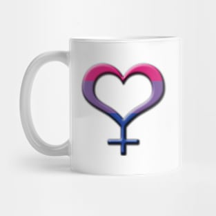 Heart-Shaped Bisexual Pride Female Gender Symbol Mug